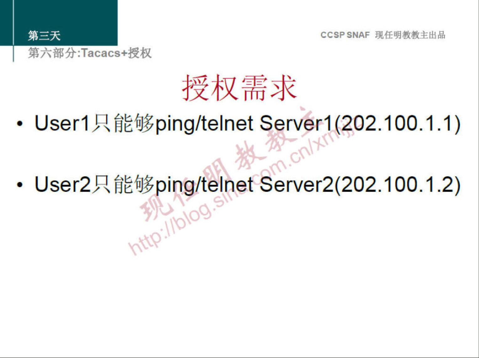 ccspsNAF 
• User 1 H fiEfiJ3ping/telnet Server 1 (202.100.1.1) 
• User2AfiEfiJ3ping/telnet Server2(202.100.1.2) 