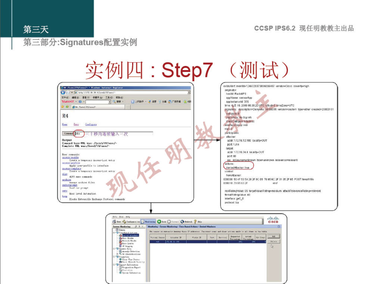 第 三 部 分 Signatures 配 置 实 例 实 例 四 ： Step7 CCSP IPS6.2 现 任 明 教 教 主 出 品 （ 测 试 ） 