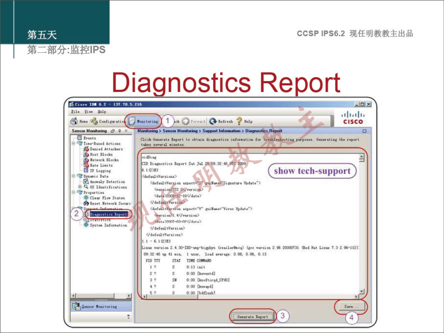 2 ccsp IPS6.2 Dia nostics Re ort Cisco show tech-support 3 